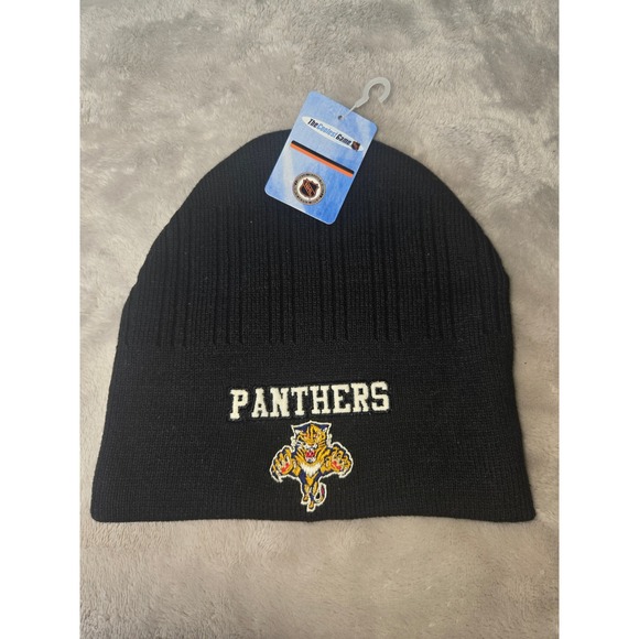 NHL Other - Florida Panthers Vintage Beanie Hat Black Embroidered Knit Cap OSFM NWT
